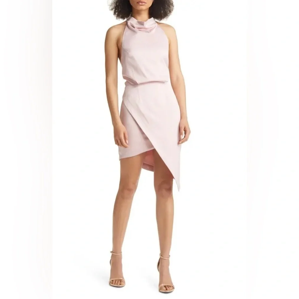 camo asymmetric satin cocktail dress elliatt Blouson Halter in Light Pink 33 1/2 To 43 Size:US size 14 Ebay SEXY Mismatched Long and Short